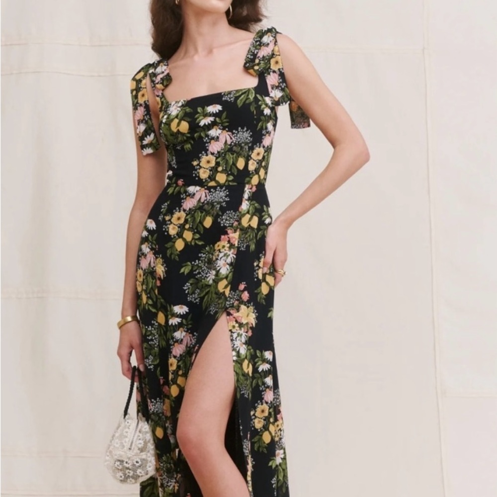 Reformation twilight Sicilia Midi dress with slit